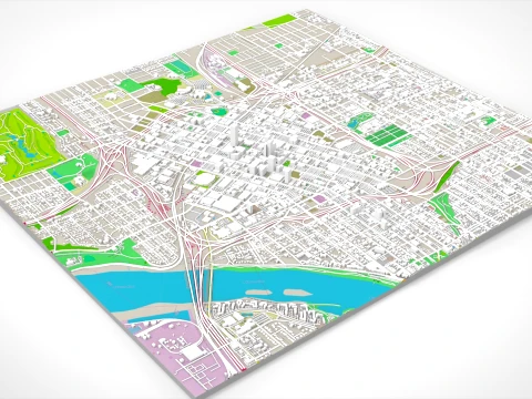 Cityscape Tulsa Oklahoma United States 3D Model