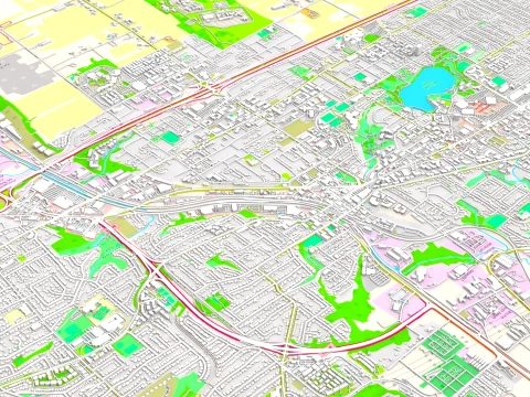 Cityscape Abbotsford Canada 3D Model