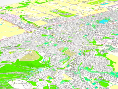 Cityscape Abbotsford Canada 3D Model