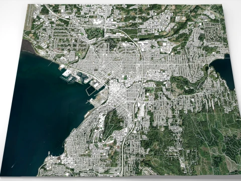 Cityscape Bellingham Whatcom County Washington USA 3D Model