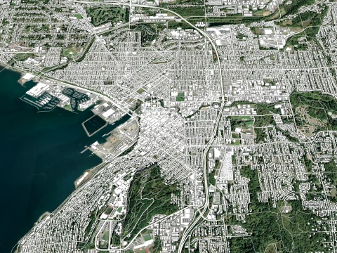 Cityscape Bellingham Whatcom County Washington USA 3D Model
