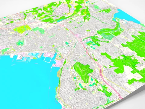 Cityscape Bellingham Whatcom County Washington USA 3D Model