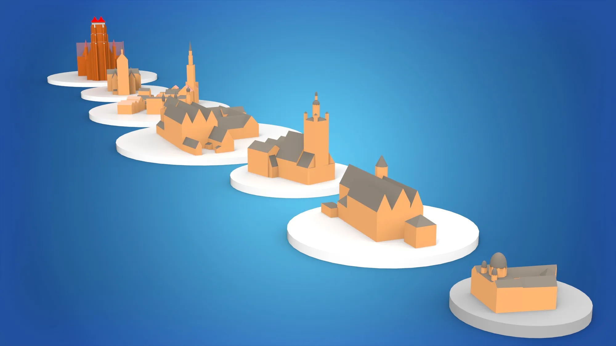 Best Gdansk Architectural Buildings 3D Model .c4d .max .obj .3ds .fbx .stl .blend 