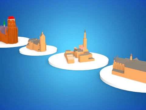 Best Gdansk Architectural Buildings 3D Model