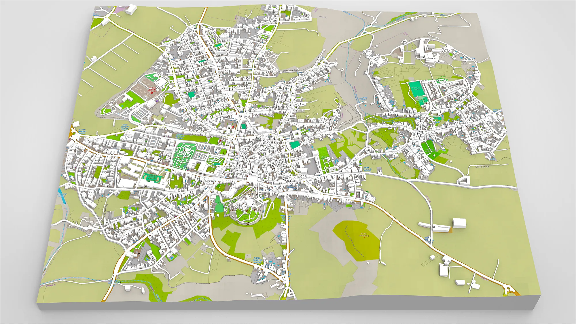 Cityscape Rabat Malta 3D Model .c4d .max .obj .3ds .fbx .stl .blend