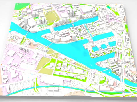Salford Quays area of Salford Greater Manchester England Modello 3D