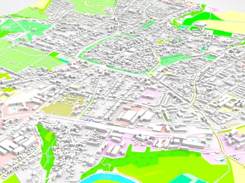 Cityscape Naumburg Germany Modèle 3D