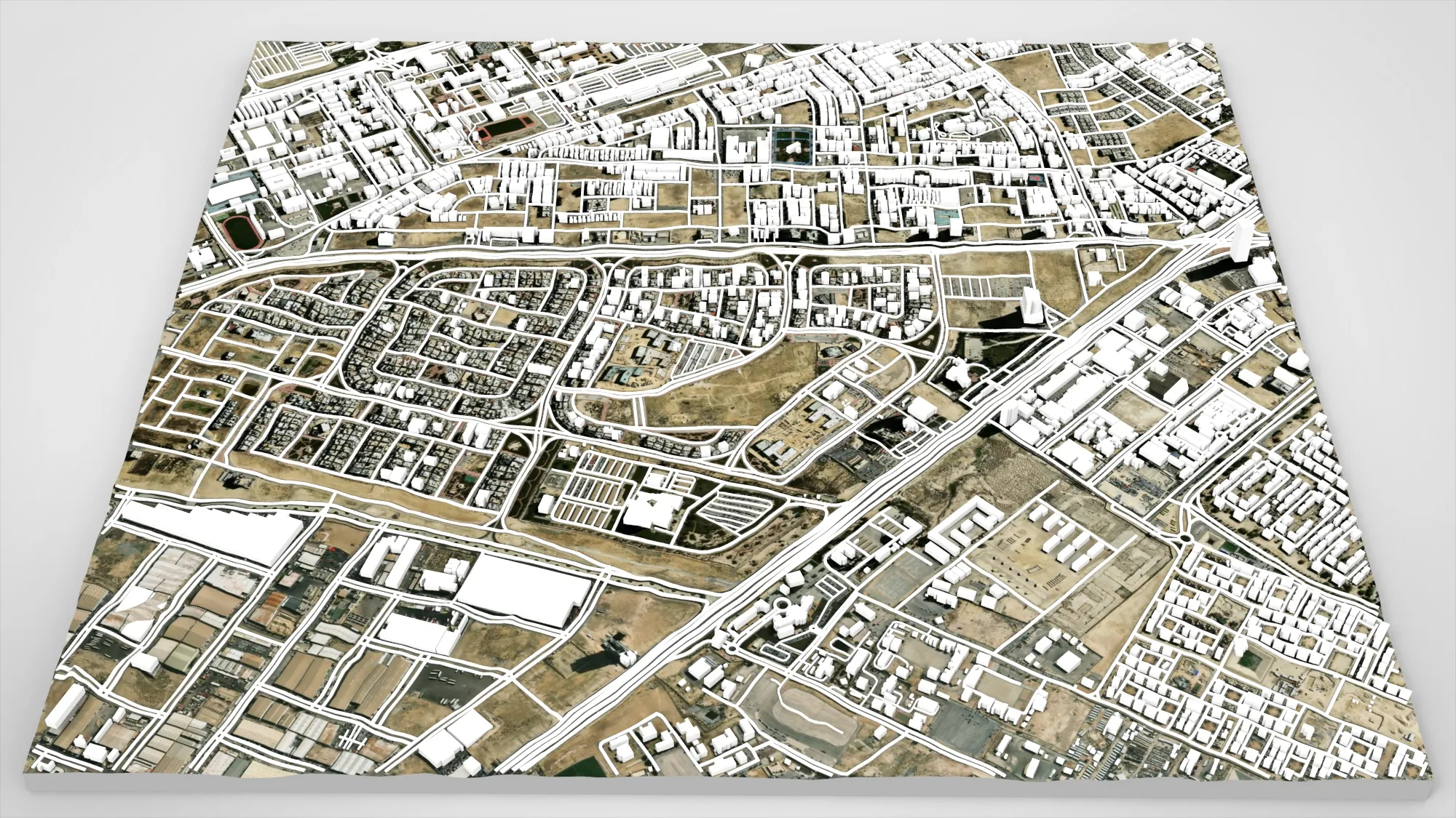 Cityscape Dammam Saudi Arabia 3D Model .c4d .max .obj .3ds .fbx .stl .blend 