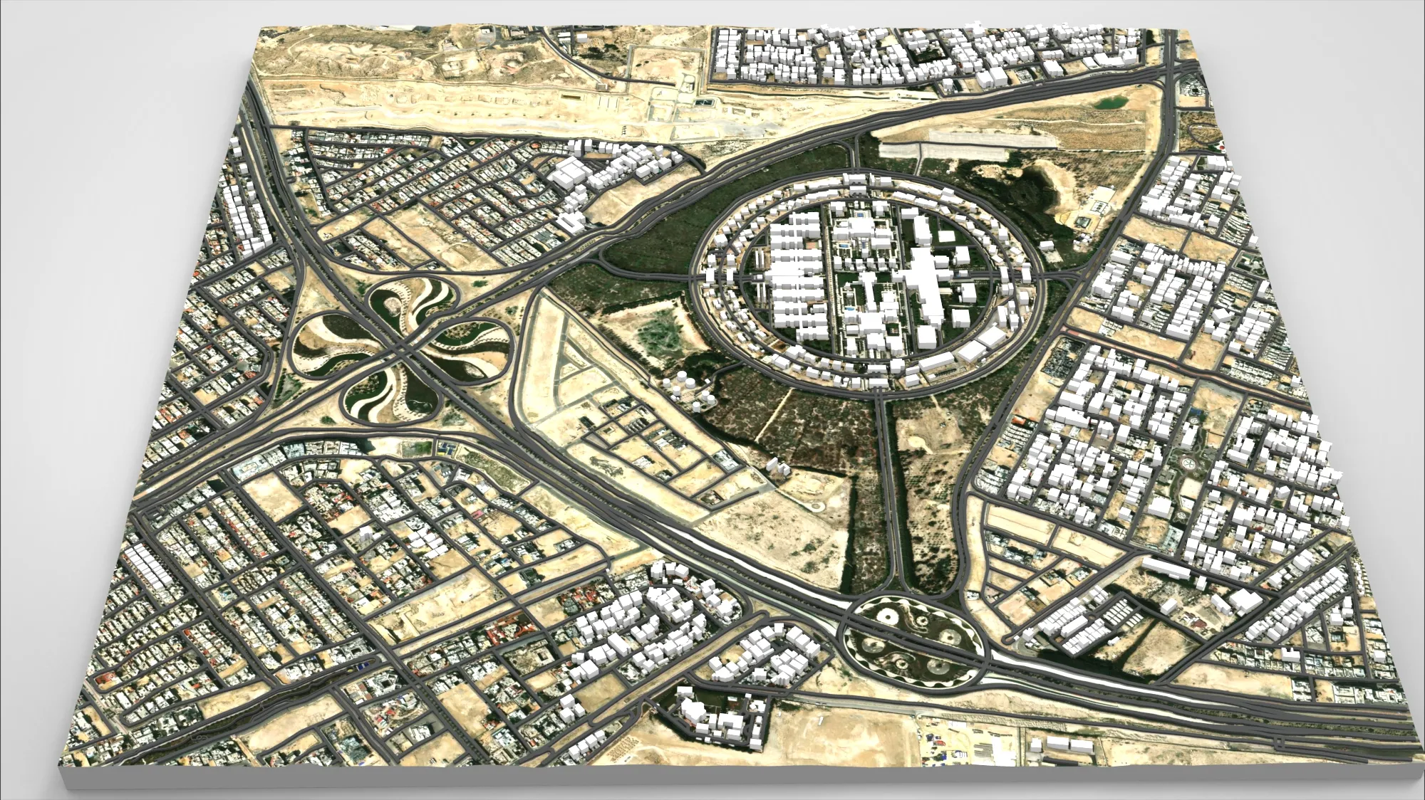 Cityscape Dammam Saudi Arabia 3D Model .c4d .max .obj .3ds .fbx .stl .blend 