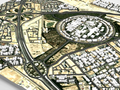 Cityscape Dammam Saudi Arabia 3D Model