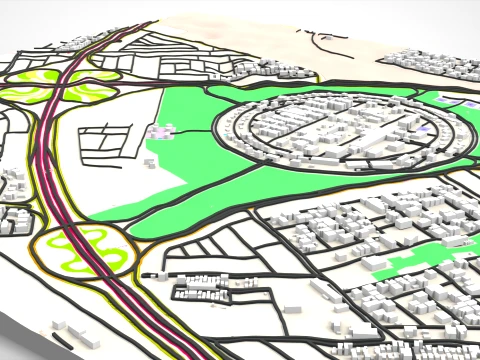 Cityscape Dammam Saudi Arabia 3D Model