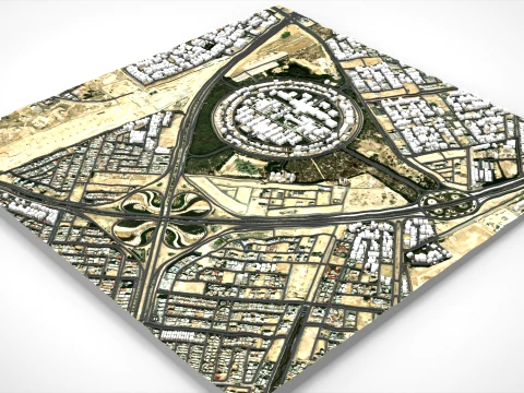 Cityscape Dammam Saudi Arabia 3D Model