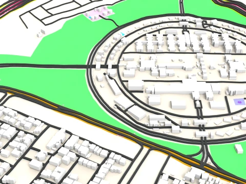 Cityscape Dammam Saudi Arabia 3D Model
