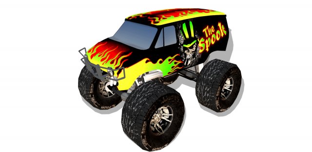 fire monster truck Modelo 3D .c4d .max .obj .3ds .fbx .stl .blend 