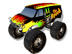 fire monster truck 3D Model