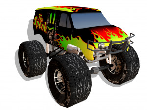 fire monster truck Modelo 3D