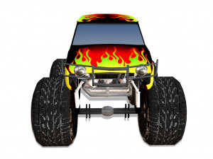 fire monster truck Modelo 3D
