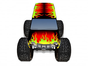 fire monster truck Modelo 3D