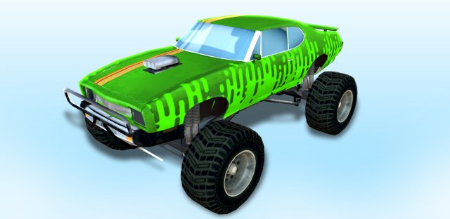 green monster truck Modelo 3D .c4d .max .obj .3ds .fbx .stl .blend 