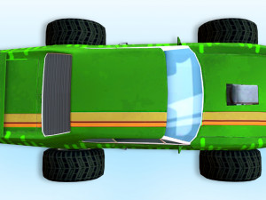 green monster truck Modelo 3D