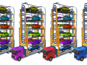 parking truck crane pack Modèle 3D