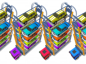 parking truck crane pack Modèle 3D