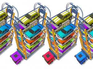 parking truck crane pack 3D Model