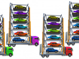 parking truck crane pack Modèle 3D