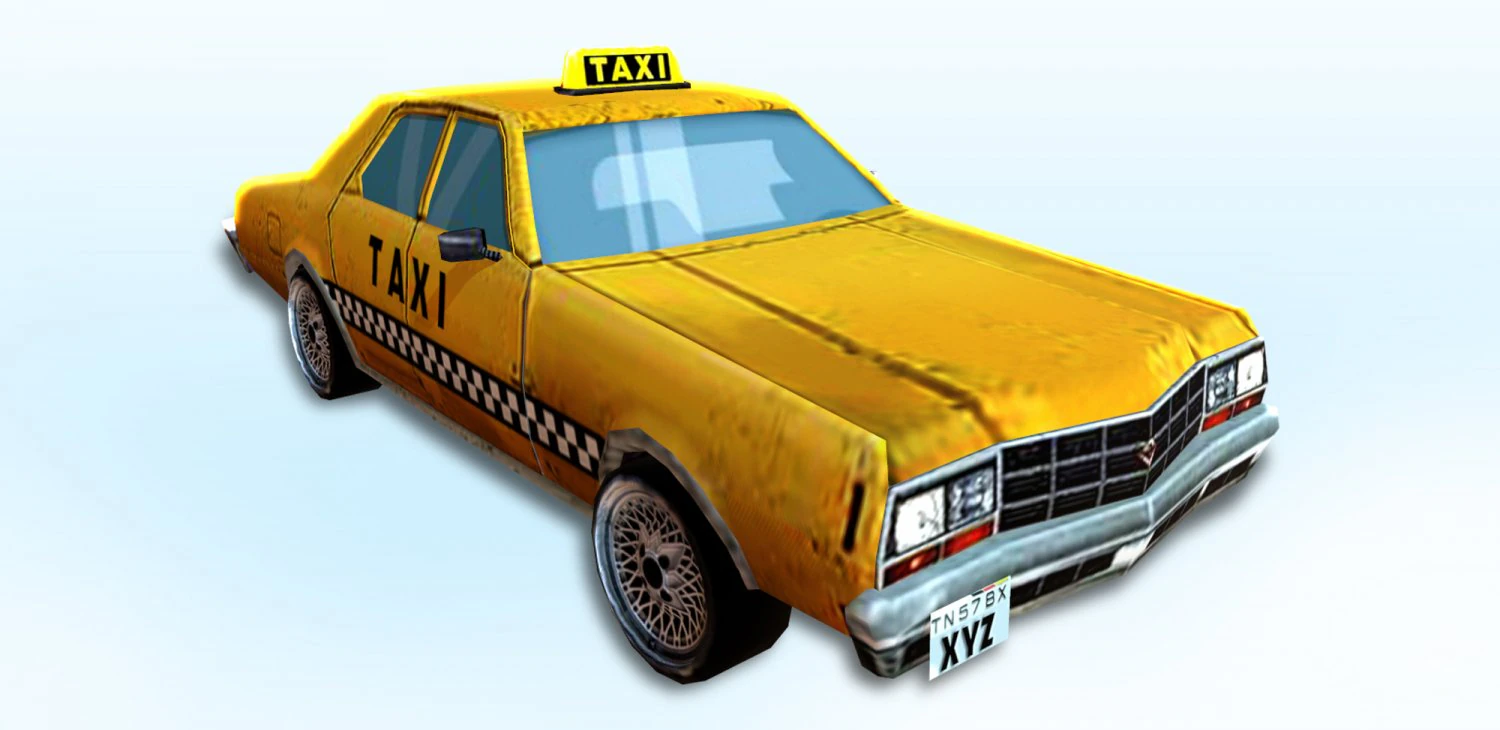 low poly taxi car 3D Model .c4d .max .obj .3ds .fbx .stl .blend