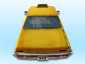 low poly taxi car 3D Model