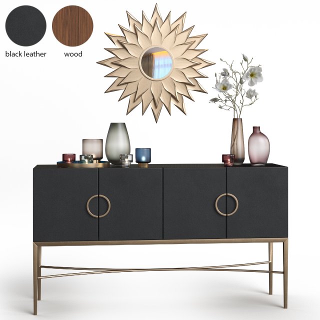 sideboard shodan la redoute decorative set Modello 3D .c4d .max .obj .3ds .fbx .stl .blend 