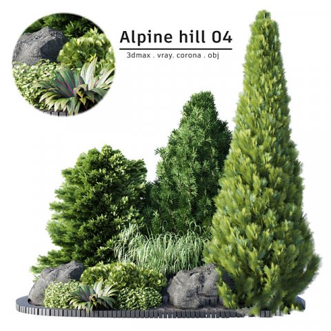Alpine Hill 04 3D Модель .c4d .max .obj .3ds .fbx .stl .blend 