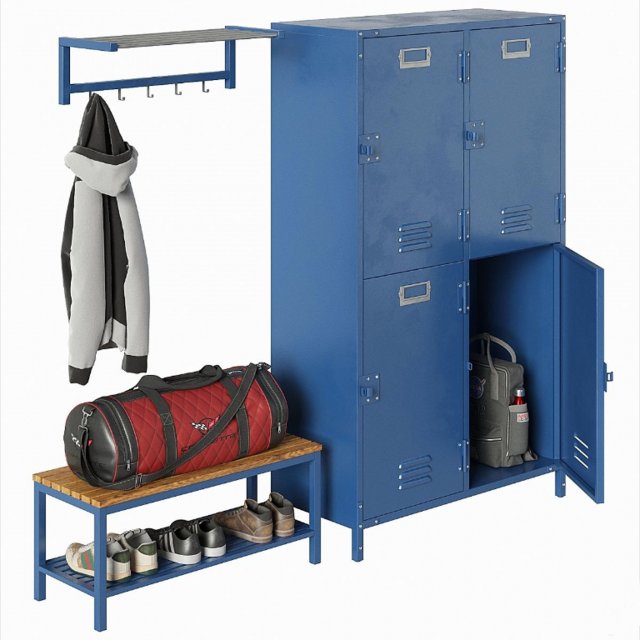 GymLocker 3D Model .c4d .max .obj .3ds .fbx .stl .blend 