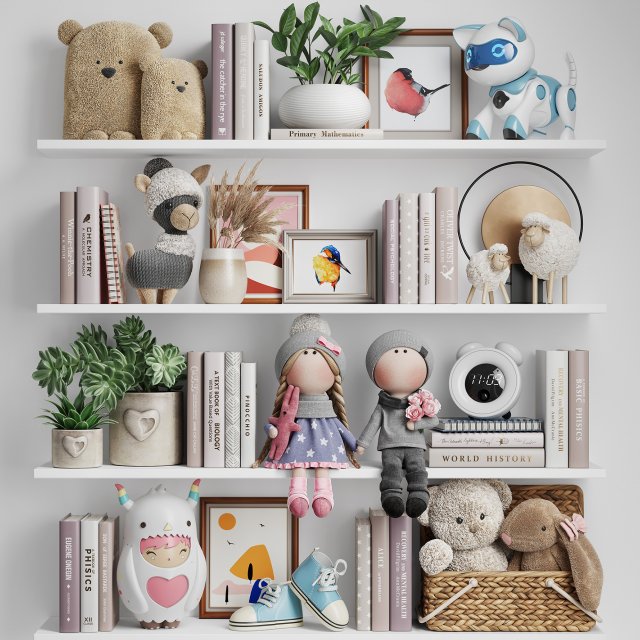 Decor Set for Girls Modèle 3D .c4d .max .obj .3ds .fbx .stl .blend 