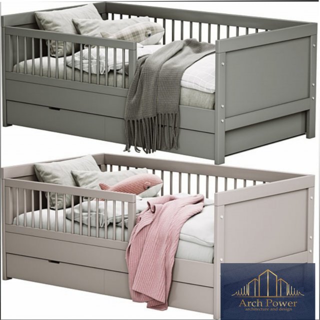 Childroom bed set 3D Model .c4d .max .obj .3ds .fbx .stl .blend 