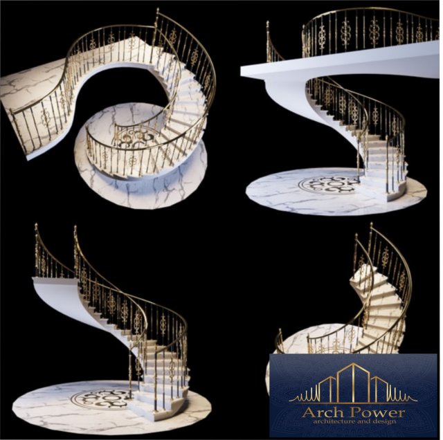 Stair steel 3D Модель .c4d .max .obj .3ds .fbx .stl .blend 