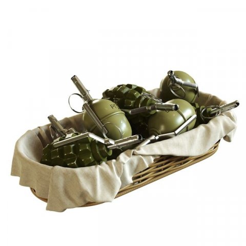 GranadesF1andRGD5inbascket 3D Модель .c4d .max .obj .3ds .fbx .stl .blend 