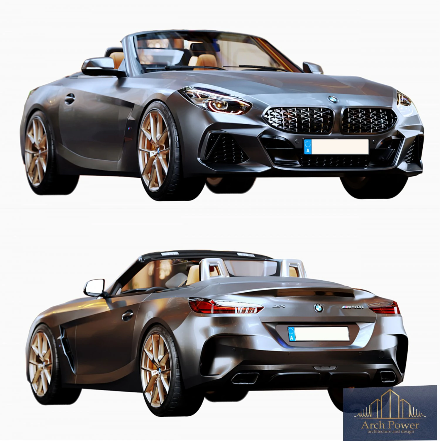 AVTOBMW Z4 M40I Roadster HQ Interior 3D Model .c4d .max .obj .3ds .fbx .stl .blend 