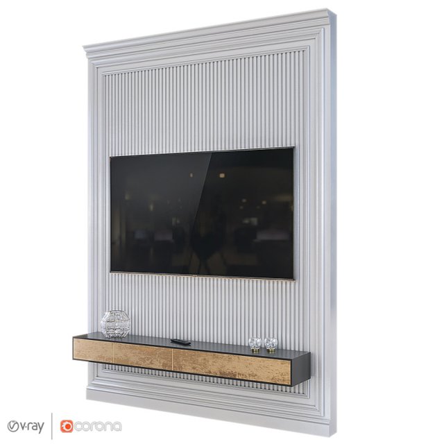 Tv wall set 3D 模型 .c4d .max .obj .3ds .fbx .stl .blend 