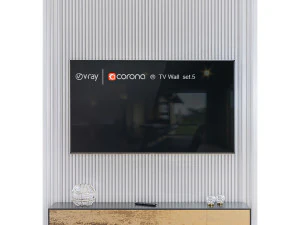 Tv wall set 3D Model
