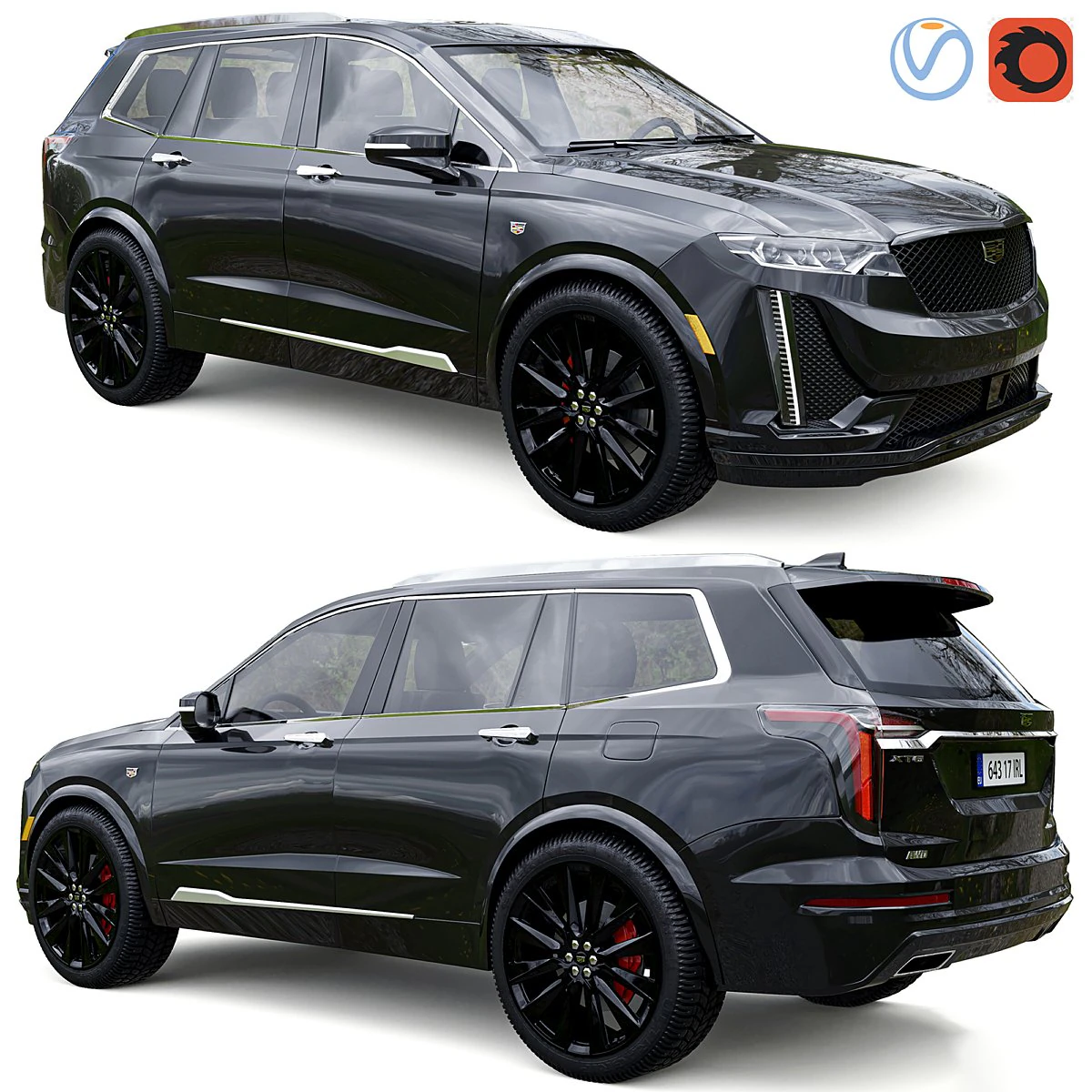 Cadilas Xt6 3D Model .c4d .max .obj .3ds .fbx .stl .blend 