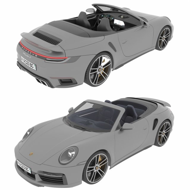 Porsche 911 Turbo S Cabriolet Modèle 3D .c4d .max .obj .3ds .fbx .stl .blend 