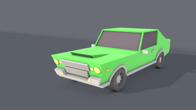 low poly car 3D Модель .c4d .max .obj .3ds .fbx .stl .blend 