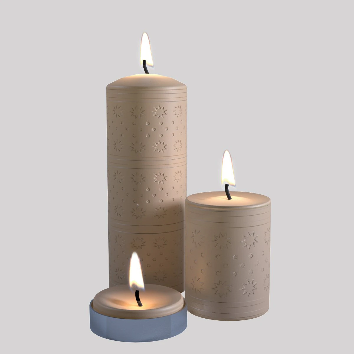 candles 3D Model .c4d .max .obj .3ds .fbx .stl .blend 