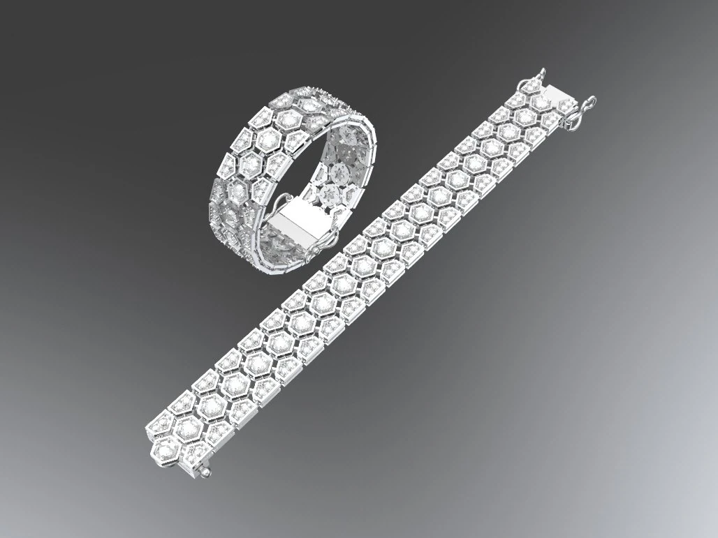 Hex bracelet 3D Print Model .c4d .max .obj .3ds .fbx .stl .blend 