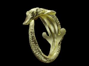 Crocodile ring 3D Print Model