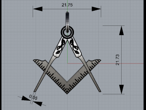 Masonic pendant Modelo de Impressão 3D
