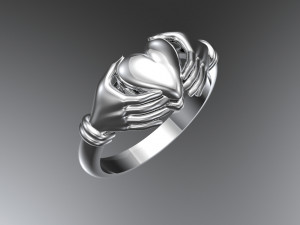 Heart and hands ring 3D Print Model