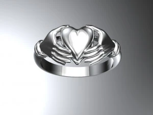 Heart and hands ring 3D Print Model