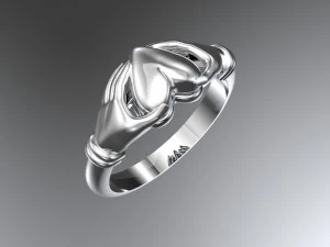 Heart and hands ring 3D Print Model
